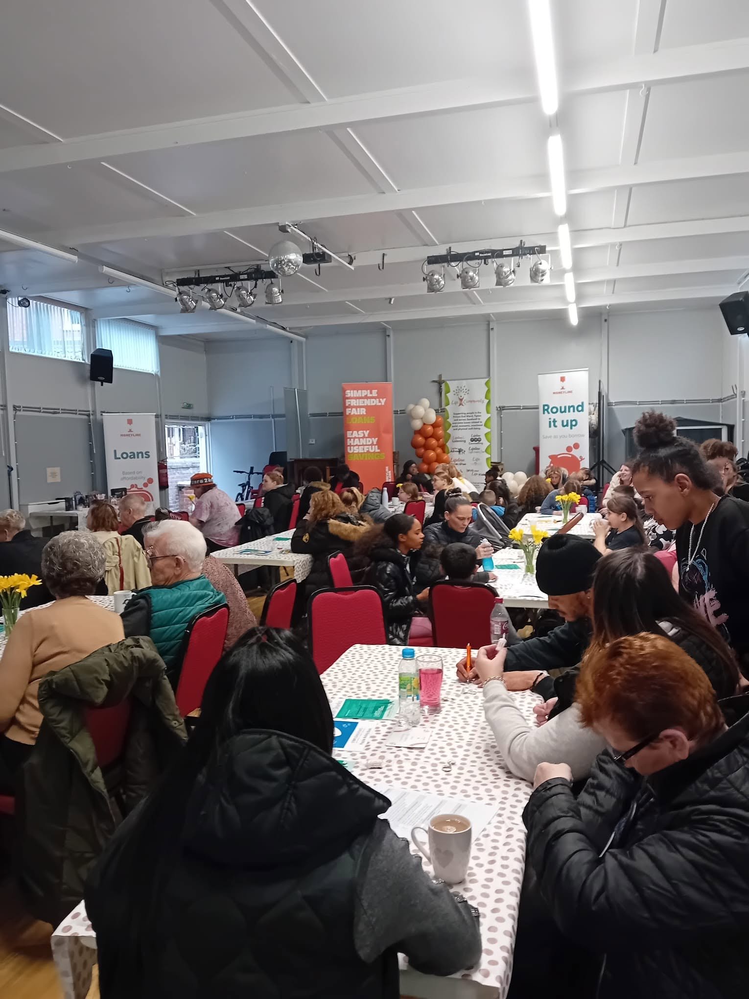 A busy Lifeline Money Hub session at the community centre